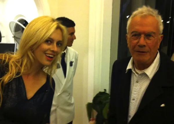 The Last Impresario director Gracie Otto with producer Michael White at the Hôtel du Cap during the Cannes Film Festival.